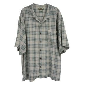 Tommy Bahama Mens Button Up Floral Hawaiian Camp Shirt 100% Silk Short Sleeve XL